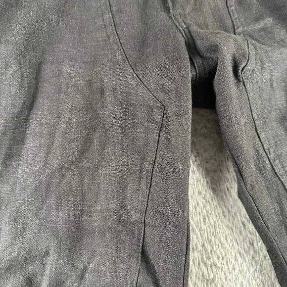 Rhude Pants Mens M‎ Black Linen Cargo Pocket Drawstring Ankle Utility Trousers